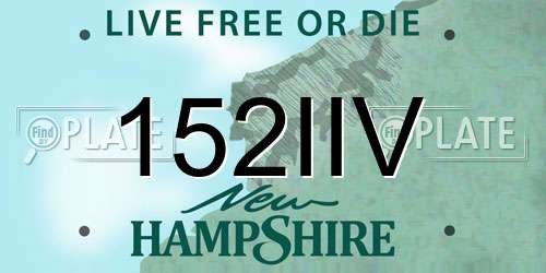 152IIV New Hampshire License Plate