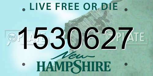 1530627 New Hampshire License Plate