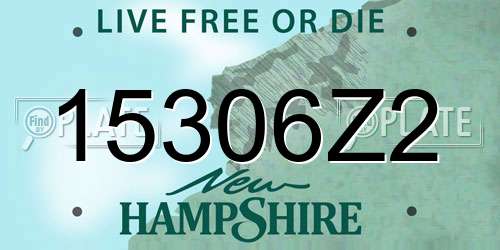 15306Z2 New Hampshire License Plate