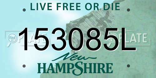 153085L New Hampshire License Plate