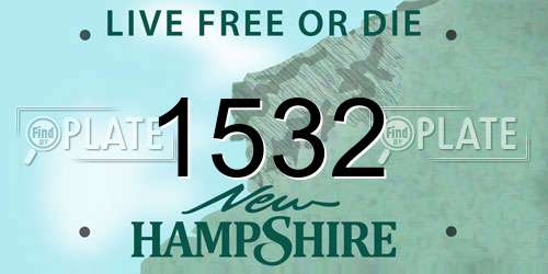 1532 New Hampshire License Plate