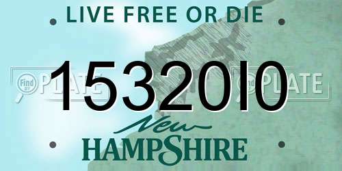 15320I0 New Hampshire License Plate