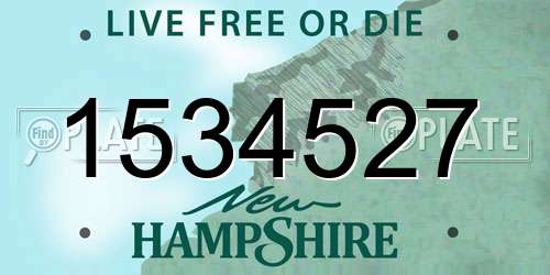 1534527 New Hampshire License Plate