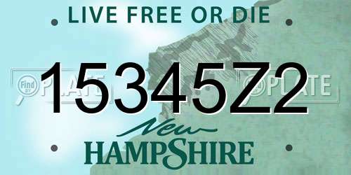 15345Z2 New Hampshire License Plate