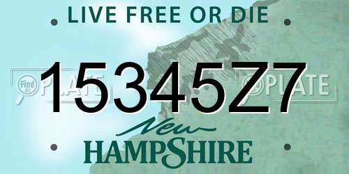 15345Z7 New Hampshire License Plate