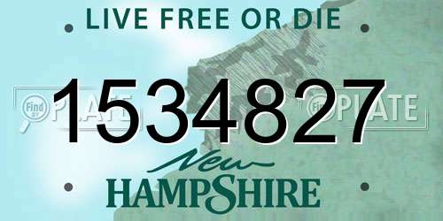 1534827 New Hampshire License Plate
