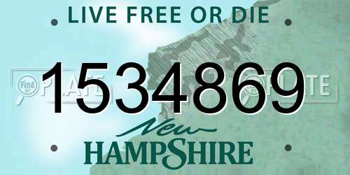 1534869 New Hampshire License Plate