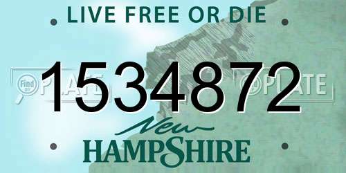 1534872 New Hampshire License Plate