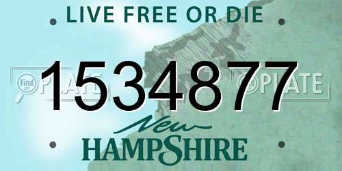 1534877 New Hampshire License Plate