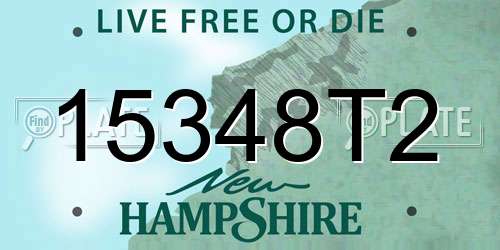 15348T2 New Hampshire License Plate