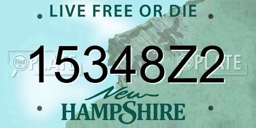 15348Z2 New Hampshire License Plate