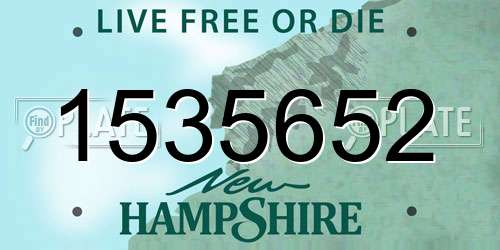 1535652 New Hampshire License Plate