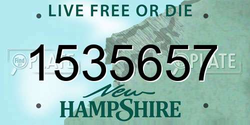 1535657 New Hampshire License Plate