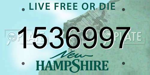 1536997 New Hampshire License Plate