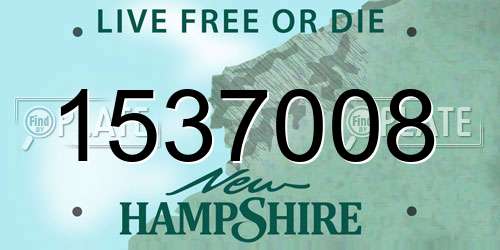 1537008 New Hampshire License Plate
