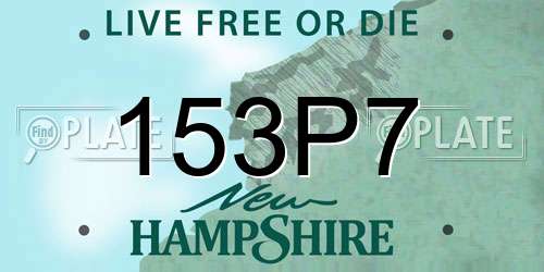 153P7 New Hampshire License Plate