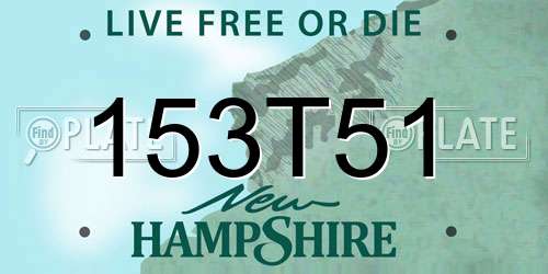 153T51 New Hampshire License Plate