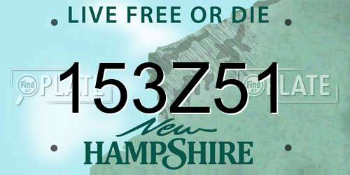 153Z51 New Hampshire License Plate