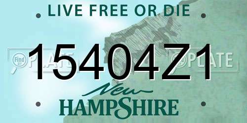 15404Z1 New Hampshire License Plate