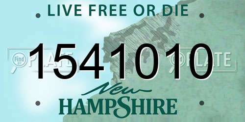 1541010 New Hampshire License Plate
