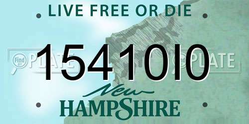 15410I0 New Hampshire License Plate