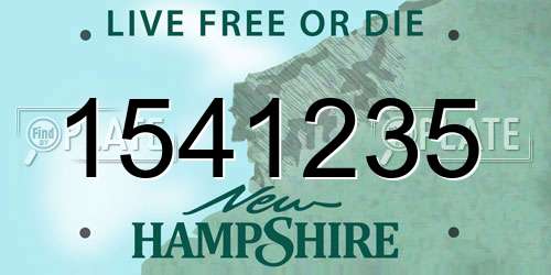 1541235 New Hampshire License Plate