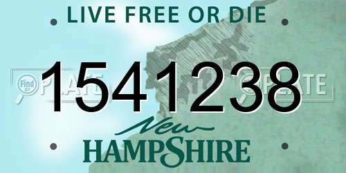 1541238 New Hampshire License Plate
