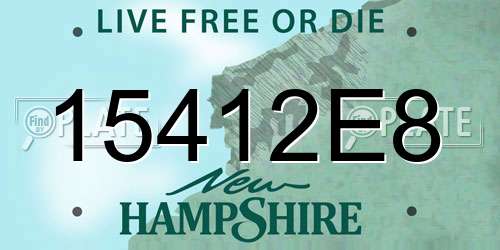 15412E8 New Hampshire License Plate