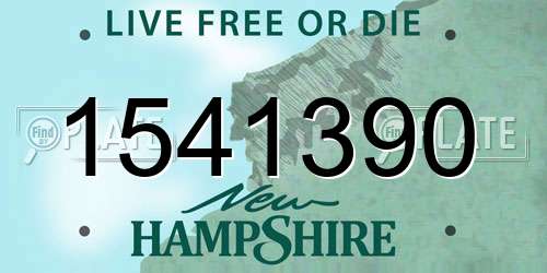 1541390 New Hampshire License Plate