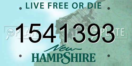 1541393 New Hampshire License Plate
