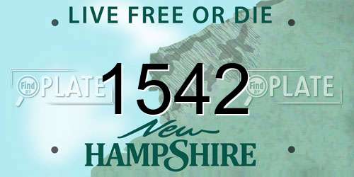1542 New Hampshire License Plate