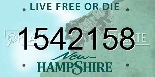 1542158 New Hampshire License Plate