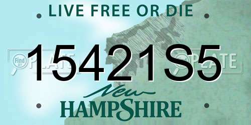 15421S5 New Hampshire License Plate