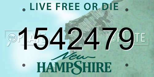 1542479 New Hampshire License Plate
