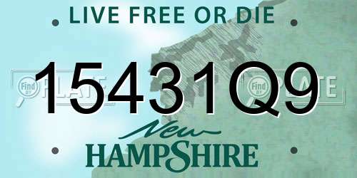 15431Q9 New Hampshire License Plate