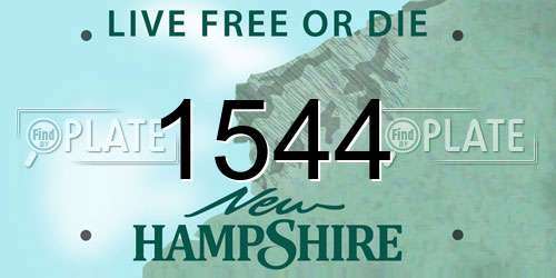 1544 New Hampshire License Plate