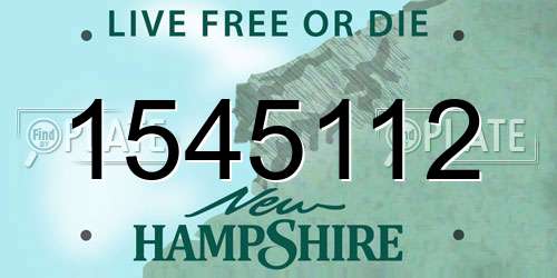 1545112 New Hampshire License Plate