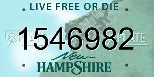 1546982 New Hampshire License Plate