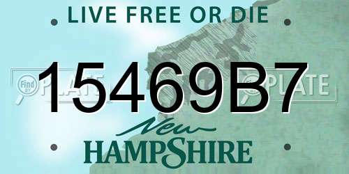 15469B7 New Hampshire License Plate