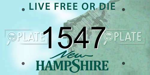 1547 New Hampshire License Plate