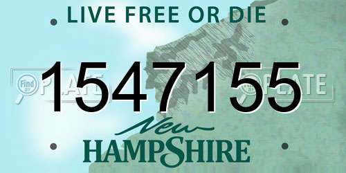 1547155 New Hampshire License Plate