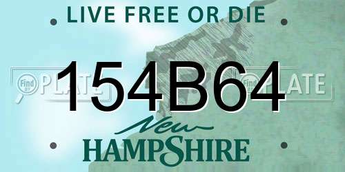 154B64 New Hampshire License Plate