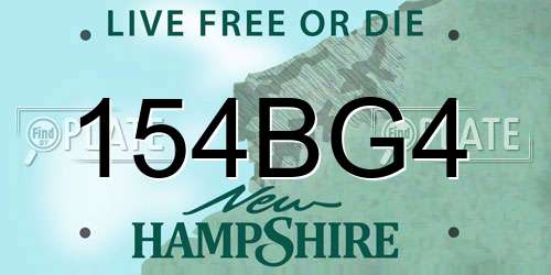 154BG4 New Hampshire License Plate