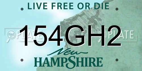 154GH2 New Hampshire License Plate