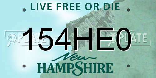 154HE0 New Hampshire License Plate