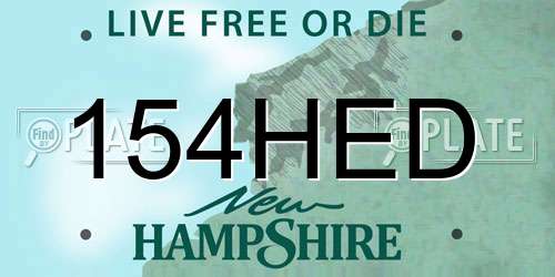 154HED New Hampshire License Plate