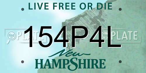 154P4L New Hampshire License Plate
