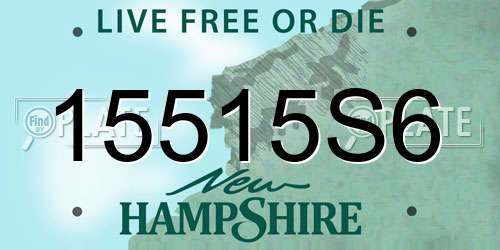 15515S6 New Hampshire License Plate