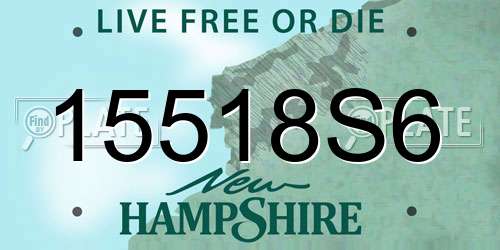 15518S6 New Hampshire License Plate
