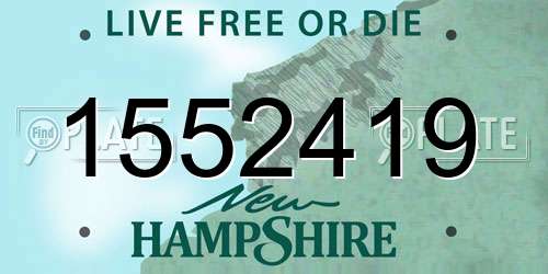 1552419 New Hampshire License Plate